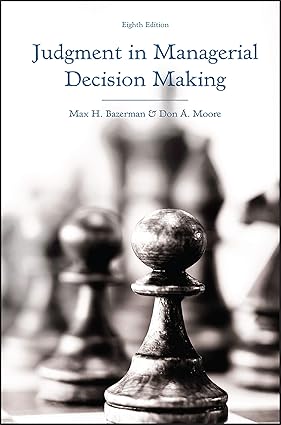 Portada libro 'Judgment in Managerial Decision Making' de Max H. Bazerman y Don A. Moore.