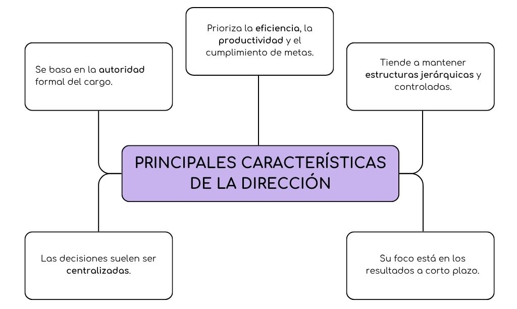 Principales características de la dirección